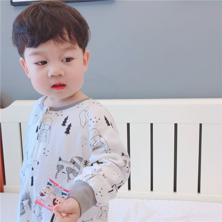 Spring and Autumn Long-Sleeved Four-Layer Bamboo Cotton Cloth Leg Sleeping Bag Baby Anti-Kick Quilt Sleeping Bag Spring and Autumn Long-Sleeved Four-Layer Bamboo Cotton Cloth Leg Sleeping Bag Baby Anti-Kick Quilt Sleeping Bag