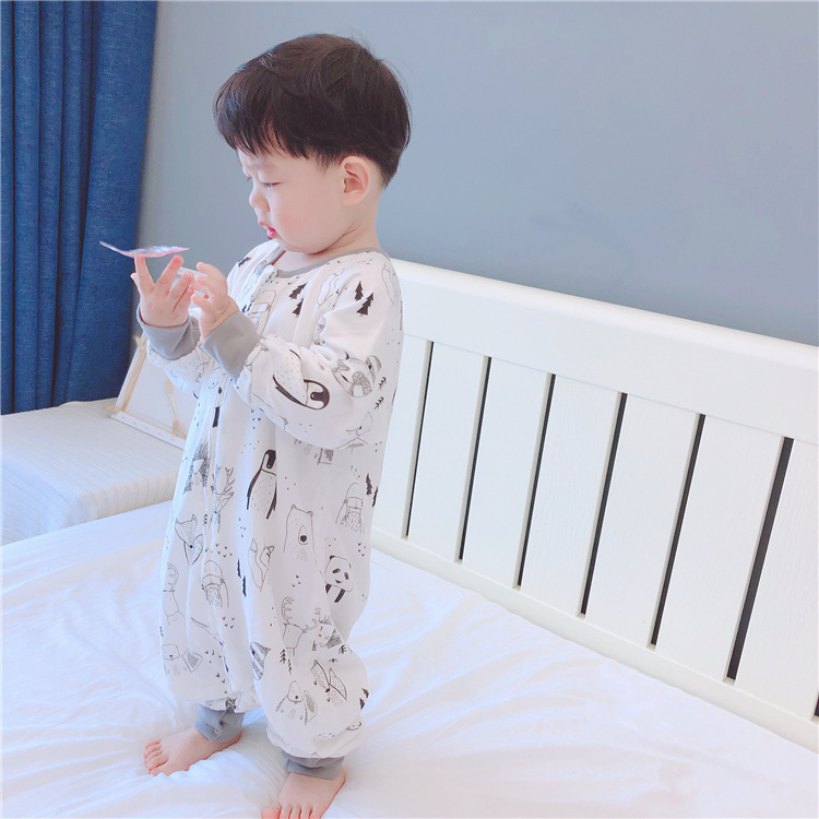 Spring and Autumn Long-Sleeved Four-Layer Bamboo Cotton Cloth Leg Sleeping Bag Baby Anti-Kick Quilt Sleeping Bag Spring and Autumn Long-Sleeved Four-Layer Bamboo Cotton Cloth Leg Sleeping Bag Baby Anti-Kick Quilt Sleeping Bag