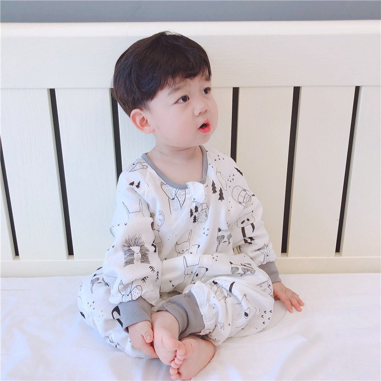 Spring and Autumn Long-Sleeved Four-Layer Bamboo Cotton Cloth Leg Sleeping Bag Baby Anti-Kick Quilt Sleeping Bag Spring and Autumn Long-Sleeved Four-Layer Bamboo Cotton Cloth Leg Sleeping Bag Baby Anti-Kick Quilt Sleeping Bag