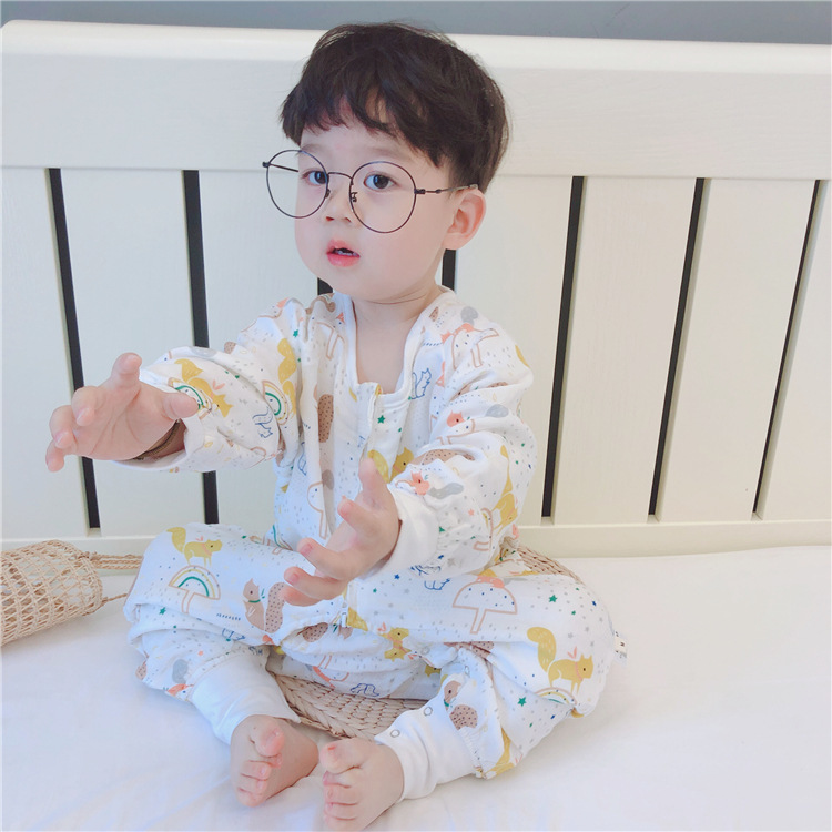 Spring and Autumn Long-Sleeved Four-Layer Bamboo Cotton Cloth Leg Sleeping Bag Baby Anti-Kick Quilt Sleeping Bag Spring and Autumn Long-Sleeved Four-Layer Bamboo Cotton Cloth Leg Sleeping Bag Baby Anti-Kick Quilt Sleeping Bag