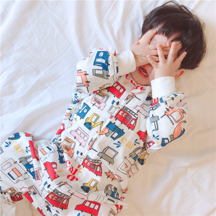 Spring and Autumn Long-Sleeved Four-Layer Bamboo Cotton Cloth Leg Sleeping Bag Baby Anti-Kick Quilt Sleeping Bag Spring and Autumn Long-Sleeved Four-Layer Bamboo Cotton Cloth Leg Sleeping Bag Baby Anti-Kick Quilt Sleeping Bag