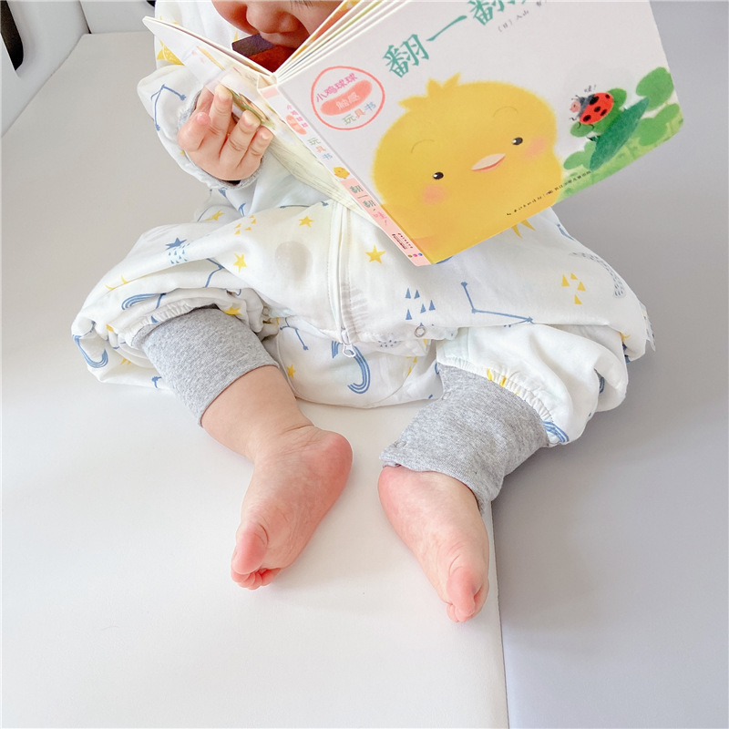 Spring and Autumn Long-Sleeved Four-Layer Bamboo Cotton Cloth Leg Sleeping Bag Baby Anti-Kick Quilt Sleeping Bag Spring and Autumn Long-Sleeved Four-Layer Bamboo Cotton Cloth Leg Sleeping Bag Baby Anti-Kick Quilt Sleeping Bag