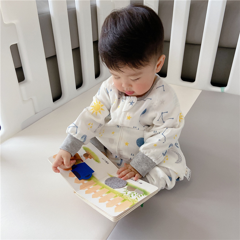Spring and Autumn Long-Sleeved Four-Layer Bamboo Cotton Cloth Leg Sleeping Bag Baby Anti-Kick Quilt Sleeping Bag Spring and Autumn Long-Sleeved Four-Layer Bamboo Cotton Cloth Leg Sleeping Bag Baby Anti-Kick Quilt Sleeping Bag