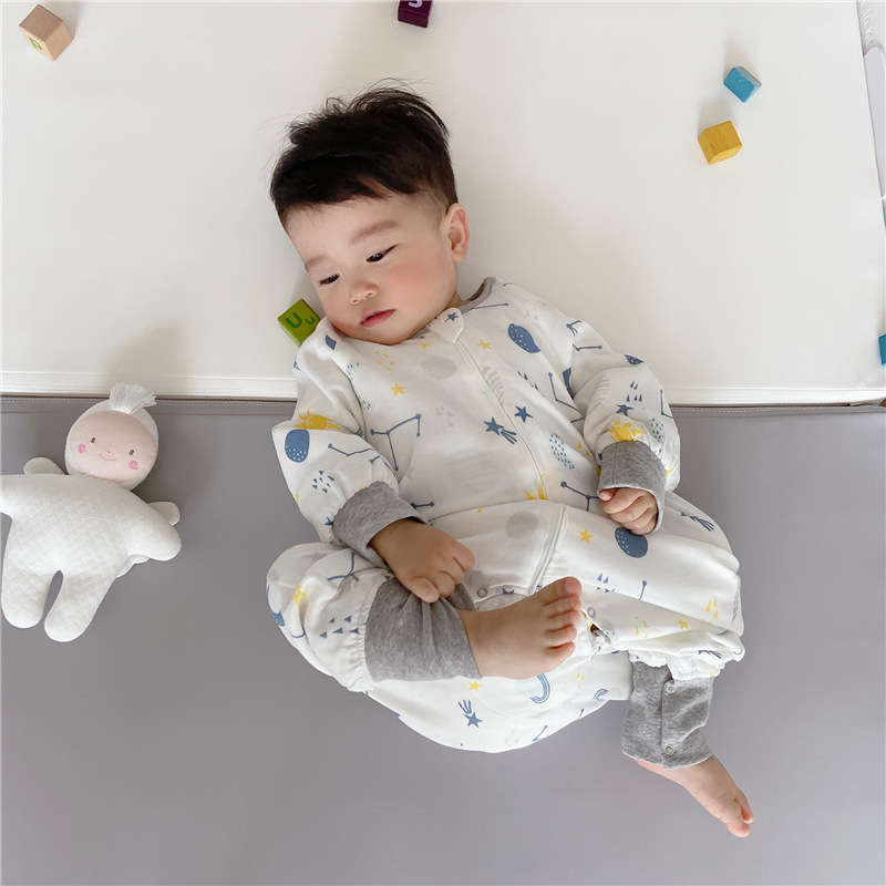 Spring and Autumn Long-Sleeved Four-Layer Bamboo Cotton Cloth Leg Sleeping Bag Baby Anti-Kick Quilt Sleeping Bag Spring and Autumn Long-Sleeved Four-Layer Bamboo Cotton Cloth Leg Sleeping Bag Baby Anti-Kick Quilt Sleeping Bag