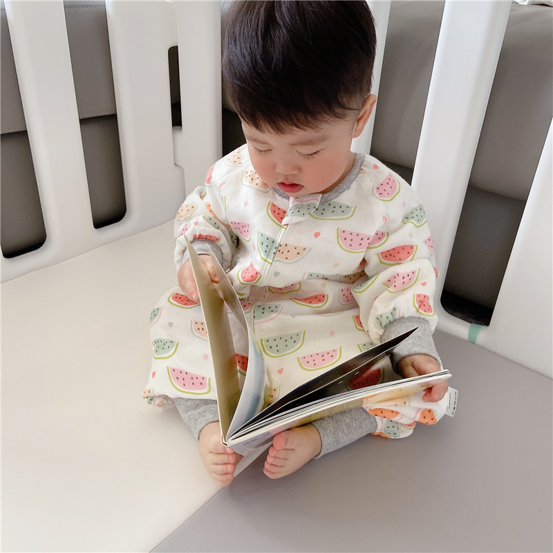 Spring and Autumn Long-Sleeved Four-Layer Bamboo Cotton Cloth Leg Sleeping Bag Baby Anti-Kick Quilt Sleeping Bag Spring and Autumn Long-Sleeved Four-Layer Bamboo Cotton Cloth Leg Sleeping Bag Baby Anti-Kick Quilt Sleeping Bag