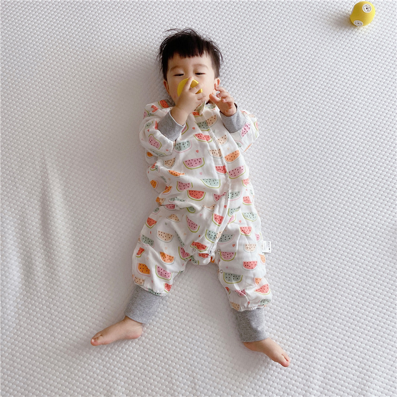 Spring and Autumn Long-Sleeved Four-Layer Bamboo Cotton Cloth Leg Sleeping Bag Baby Anti-Kick Quilt Sleeping Bag Spring and Autumn Long-Sleeved Four-Layer Bamboo Cotton Cloth Leg Sleeping Bag Baby Anti-Kick Quilt Sleeping Bag
