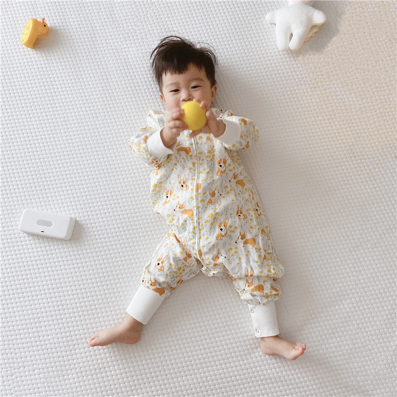 Spring and Autumn Long-Sleeved Four-Layer Bamboo Cotton Cloth Leg Sleeping Bag Baby Anti-Kick Quilt Sleeping Bag Spring and Autumn Long-Sleeved Four-Layer Bamboo Cotton Cloth Leg Sleeping Bag Baby Anti-Kick Quilt Sleeping Bag