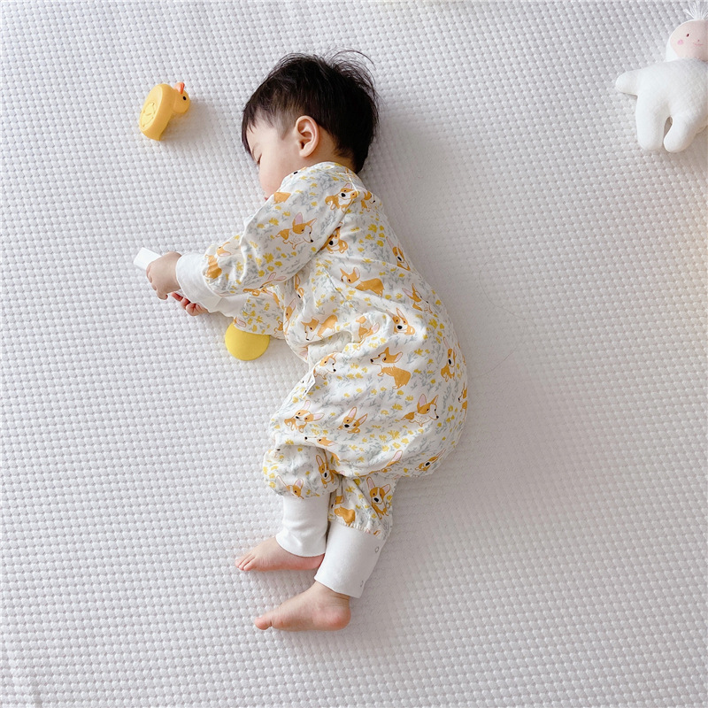Spring and Autumn Long-Sleeved Four-Layer Bamboo Cotton Cloth Leg Sleeping Bag Baby Anti-Kick Quilt Sleeping Bag Spring and Autumn Long-Sleeved Four-Layer Bamboo Cotton Cloth Leg Sleeping Bag Baby Anti-Kick Quilt Sleeping Bag