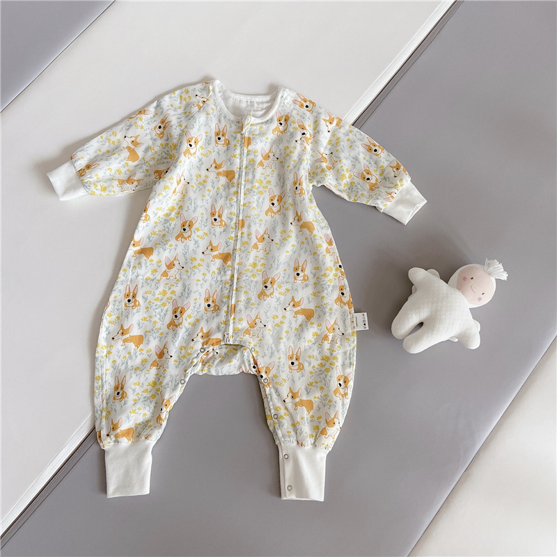 Spring and Autumn Long-Sleeved Four-Layer Bamboo Cotton Cloth Leg Sleeping Bag Baby Anti-Kick Quilt Sleeping Bag Spring and Autumn Long-Sleeved Four-Layer Bamboo Cotton Cloth Leg Sleeping Bag Baby Anti-Kick Quilt Sleeping Bag