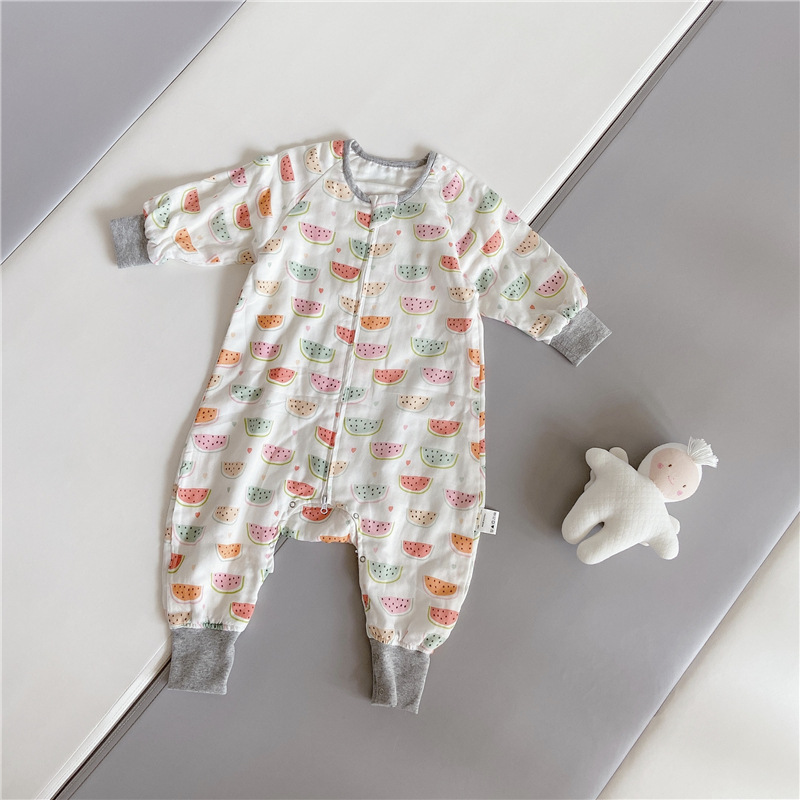 Spring and Autumn Long-Sleeved Four-Layer Bamboo Cotton Cloth Leg Sleeping Bag Baby Anti-Kick Quilt Sleeping Bag Spring and Autumn Long-Sleeved Four-Layer Bamboo Cotton Cloth Leg Sleeping Bag Baby Anti-Kick Quilt Sleeping Bag