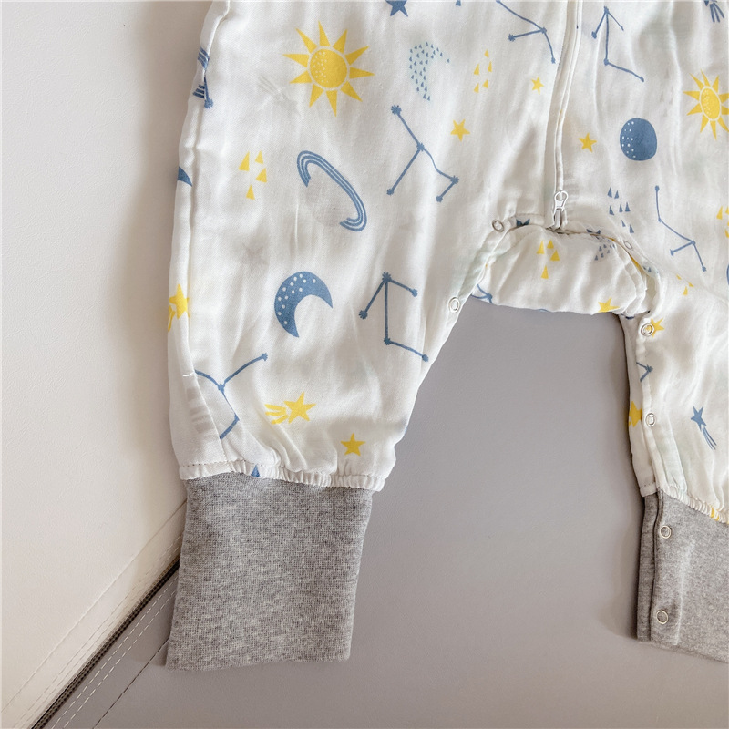 Spring and Autumn Long-Sleeved Four-Layer Bamboo Cotton Cloth Leg Sleeping Bag Baby Anti-Kick Quilt Sleeping Bag Spring and Autumn Long-Sleeved Four-Layer Bamboo Cotton Cloth Leg Sleeping Bag Baby Anti-Kick Quilt Sleeping Bag