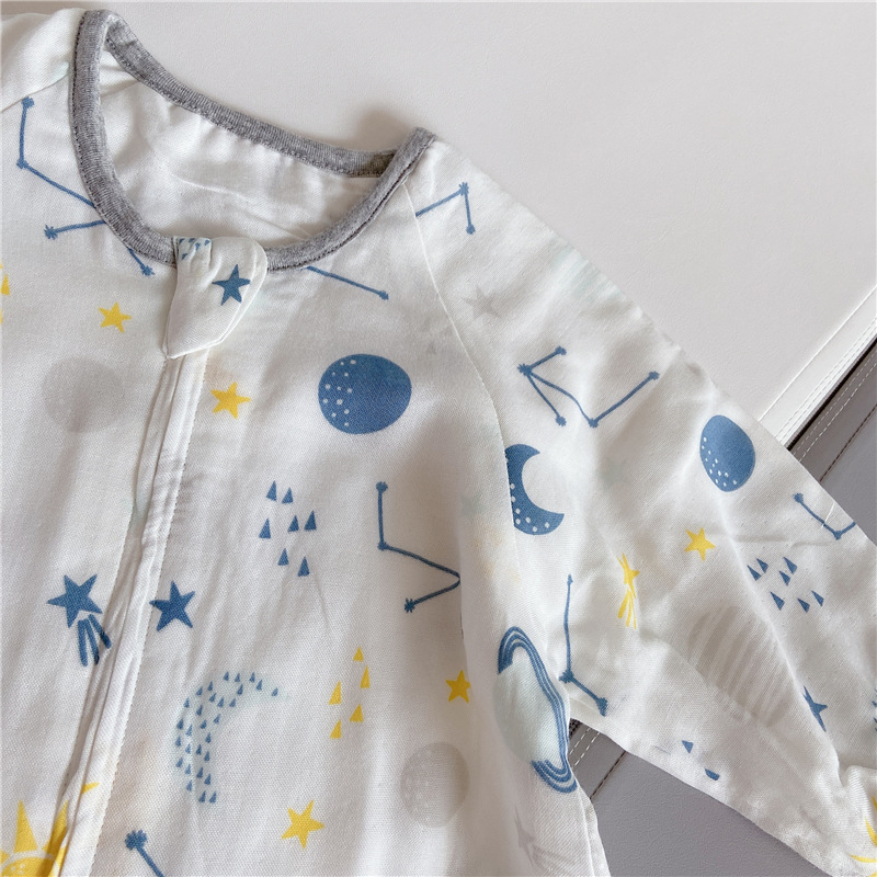 Spring and Autumn Long-Sleeved Four-Layer Bamboo Cotton Cloth Leg Sleeping Bag Baby Anti-Kick Quilt Sleeping Bag Spring and Autumn Long-Sleeved Four-Layer Bamboo Cotton Cloth Leg Sleeping Bag Baby Anti-Kick Quilt Sleeping Bag