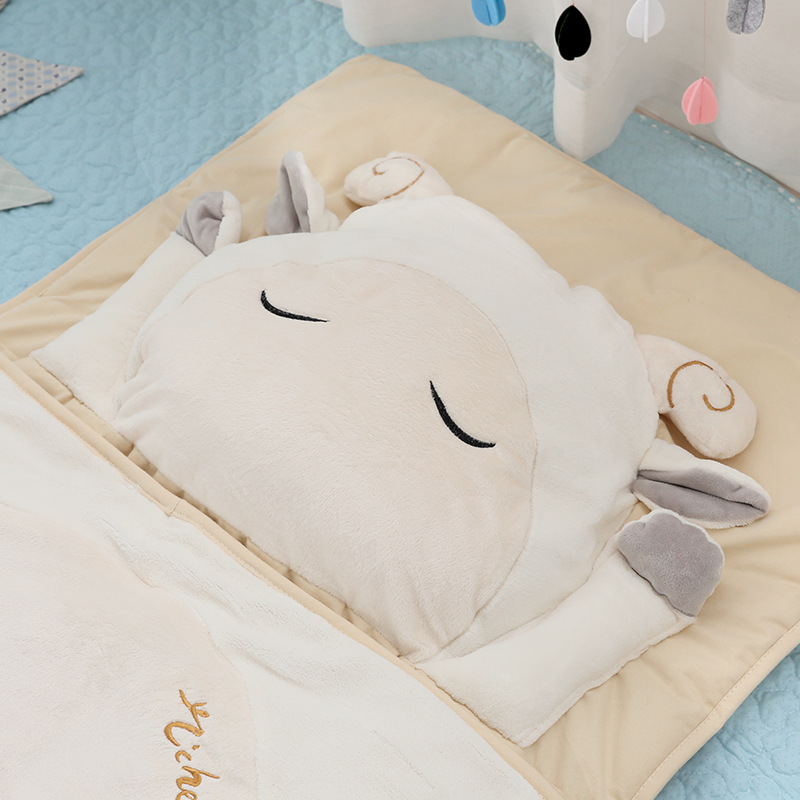 Cartoon children&#039;s sleeping bag kick proof sleeping bag baby sheep warm sleeping bag four seasons cover by children