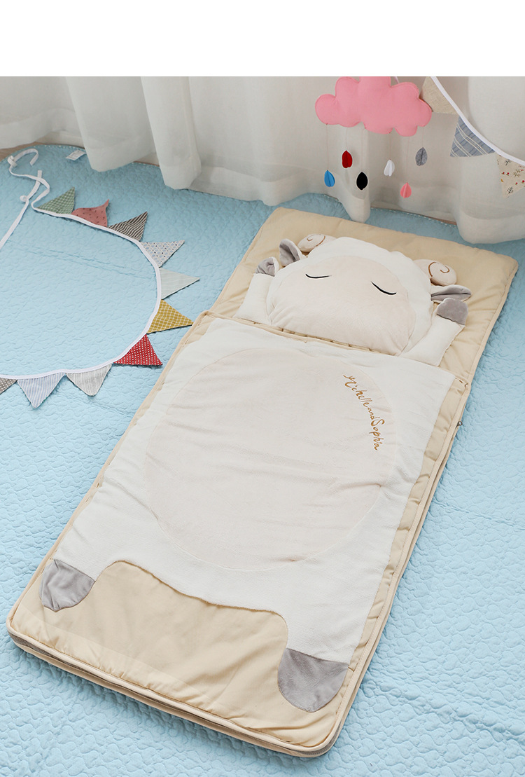 Cartoon children's sleeping bag kick proof sleeping bag baby sheep warm sleeping bag four seasons cover by children Cartoon children's sleeping bag kick proof sleeping bag baby sheep warm sleeping bag four seasons cover by children
