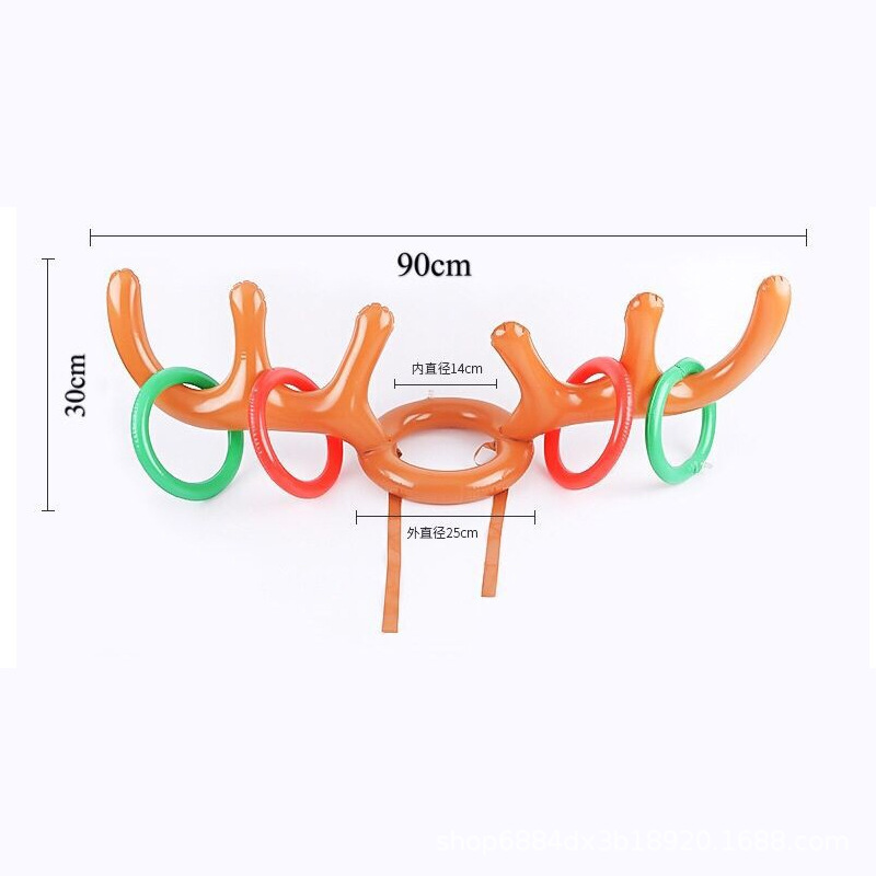 Christmas Inflatable Antlers Ferrule Children Toy Casting Game Ferrule Moose Head Christmas Antlers Cap
