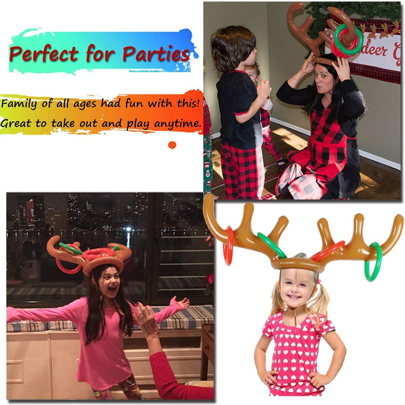 Christmas Inflatable Antlers Ferrule Children Toy Casting Game Ferrule Moose Head Christmas Antlers Cap Christmas Inflatable Antlers Ferrule Children Toy Casting Game Ferrule Moose Head Christmas Antlers Cap