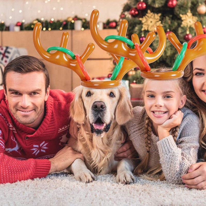 Christmas Inflatable Antlers Ferrule Children Toy Casting Game Ferrule Moose Head Christmas Antlers Cap Christmas Inflatable Antlers Ferrule Children Toy Casting Game Ferrule Moose Head Christmas Antlers Cap