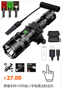 Exclusive for Cross-Border USB Rechargeable L2 Flashlight Long Shot Mini Waterproof Night Riding Hunting Light LED Power Torch