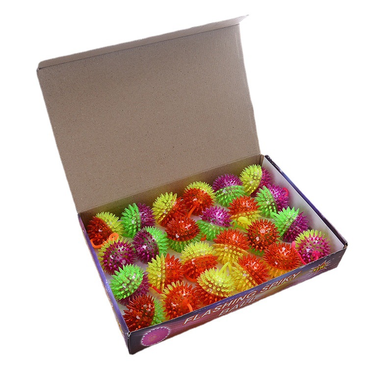 6.5cm Barbed Scream Massage Ball Whistle Scream Acanthosphere Flash Vent Jumping Ball Night Market Stall Direct Supply