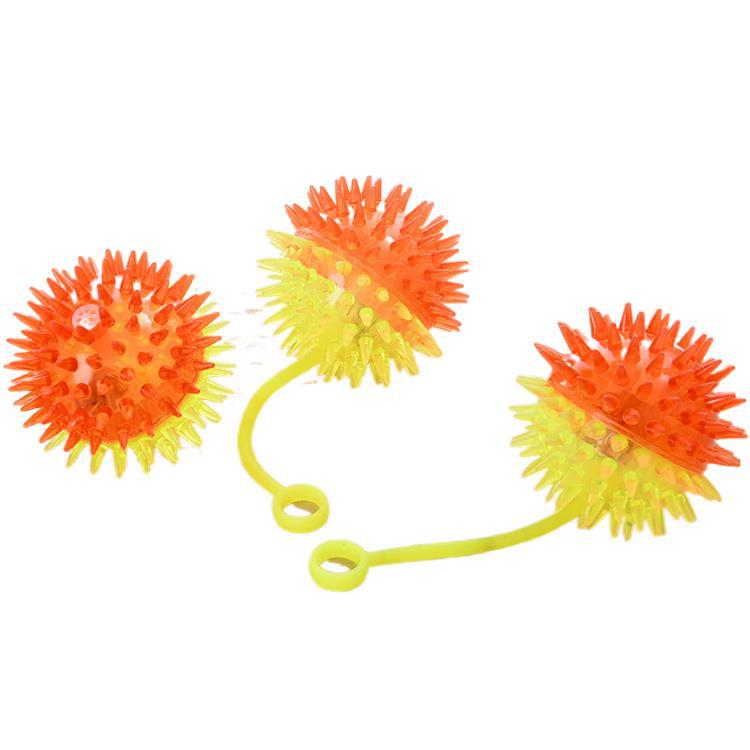 6.5cm Barbed Scream Massage Ball Whistle Scream Acanthosphere Flash Vent Jumping Ball Night Market Stall Direct Supply