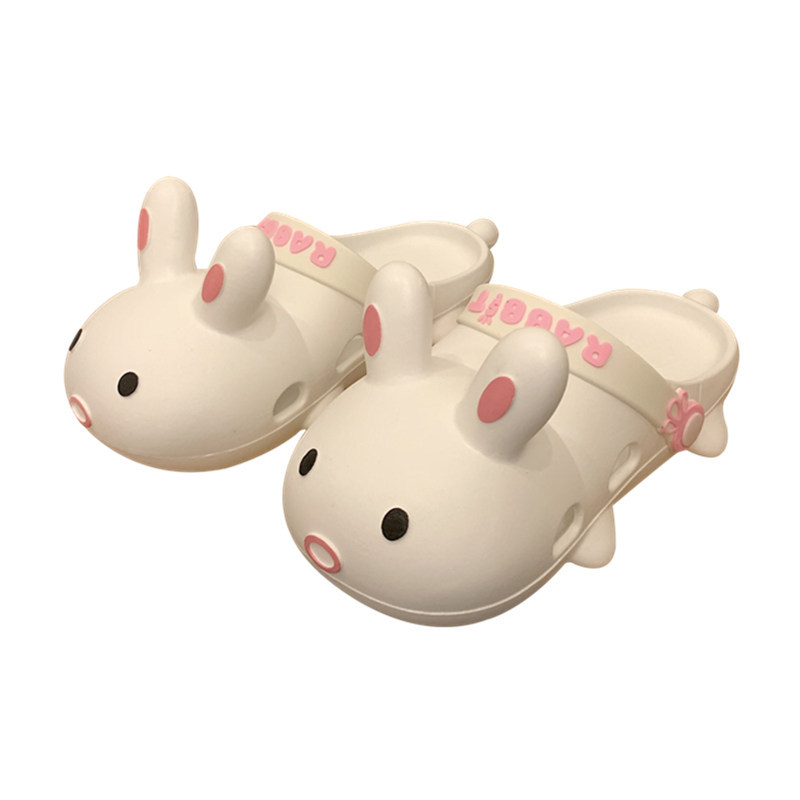 Cute Cartoon Rabbit Hole Shoes Student Outer Wear Internet Celebrity Women&#039;s Summer Ins Style Girl&#039;s Heart Thick Bottom Toe Cap Sandals