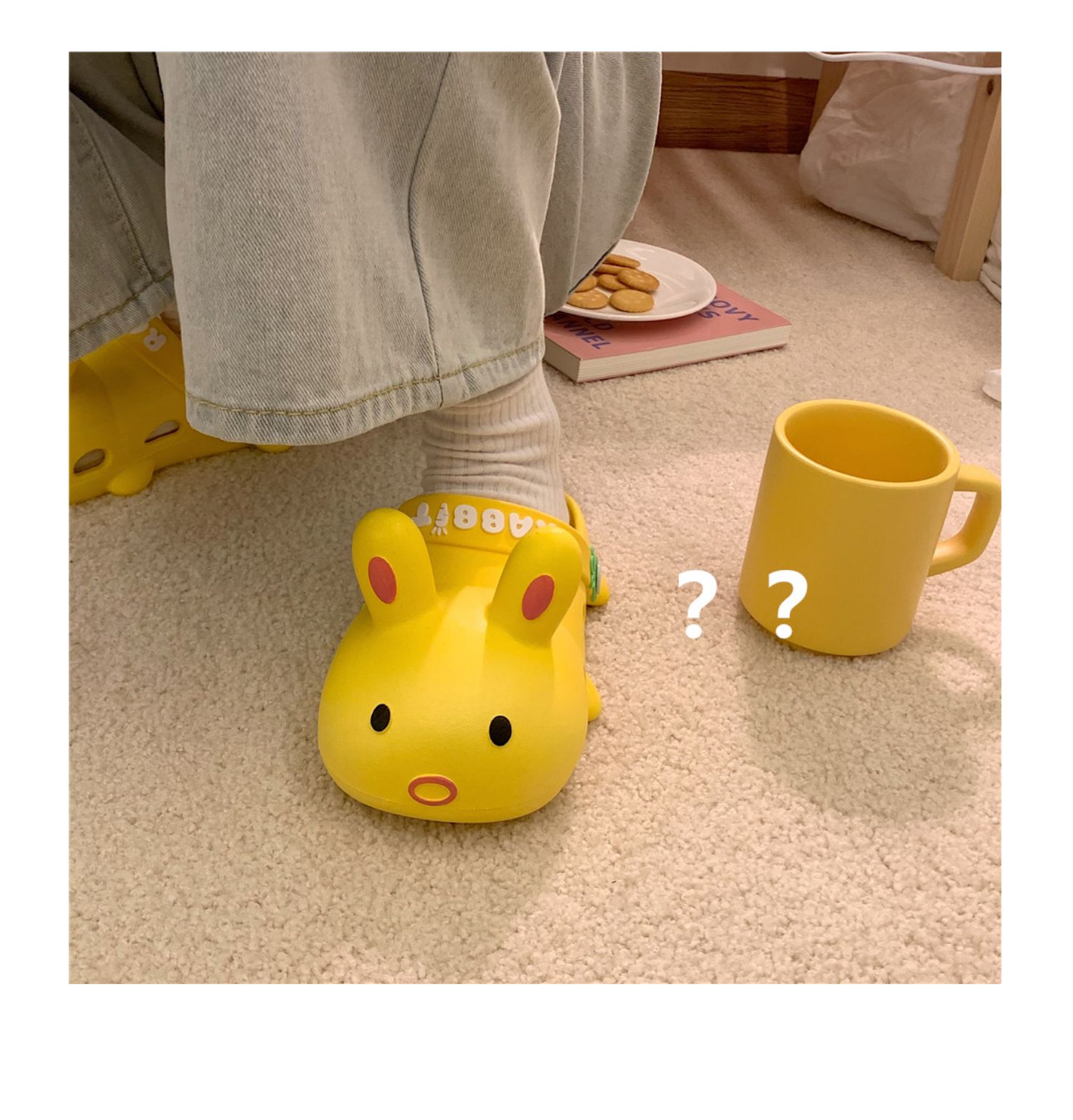 Cute Cartoon Rabbit Hole Shoes Student Outer Wear Internet Celebrity Women's Summer Ins Style Girl's Heart Thick Bottom Toe Cap Sandals Cute Cartoon Rabbit Hole Shoes Student Outer Wear Internet Celebrity Women's Summer Ins Style Girl's Heart Thick Bottom Toe Cap Sandals