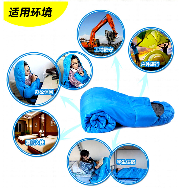Outdoor sleeping bag outdoor camping bag summer lunch camping bag envelope with cap sleeping bag wholesale Outdoor sleeping bag outdoor camping bag summer lunch camping bag envelope with cap sleeping bag wholesale