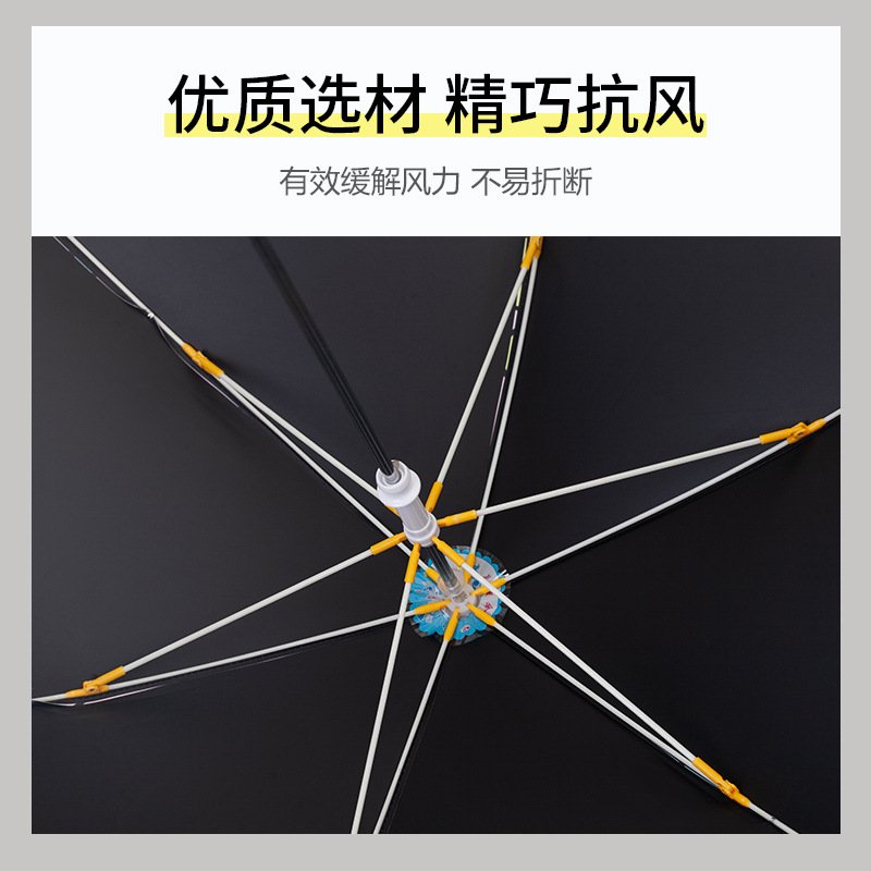 Children&#039;s Umbrella Cute Cartoon Vinyl Sun Protective Sunshade Dual-Use Umbrella Boys and Girls Princess Small Umbrella Safety Buckle Student Umbrella
