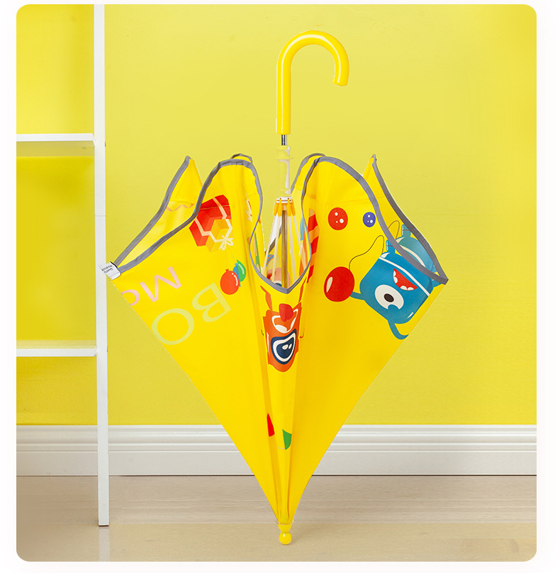 Children's Umbrella Cute Cartoon Vinyl Sun Protective Sunshade Dual-Use Umbrella Boys and Girls Princess Small Umbrella Safety Buckle Student Umbrella