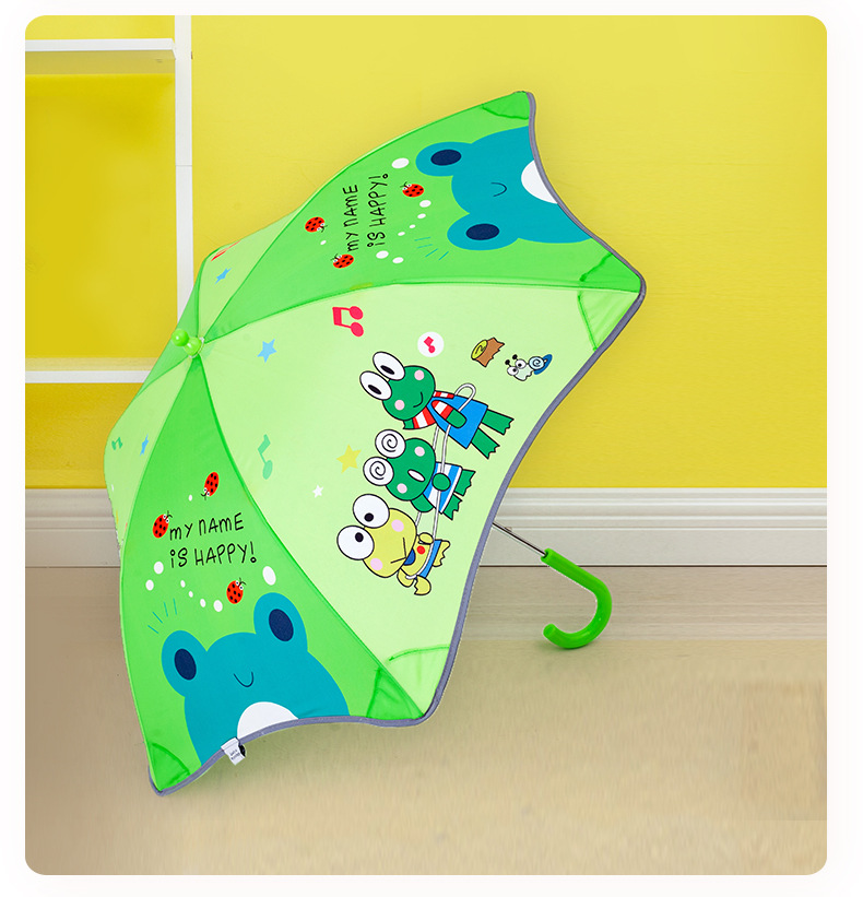 Children's Umbrella Cute Cartoon Vinyl Sun Protective Sunshade Dual-Use Umbrella Boys and Girls Princess Small Umbrella Safety Buckle Student Umbrella