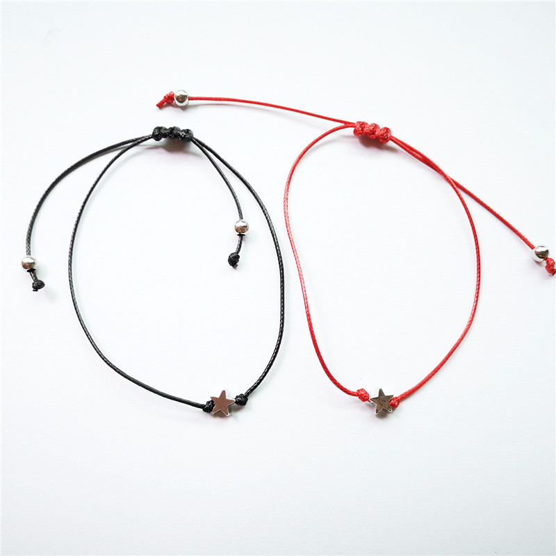 Popular Couple&#039;s Bracelet Simple FivePointed Star Wax Line Woven Card Bracelet Hand Jewelry Whole