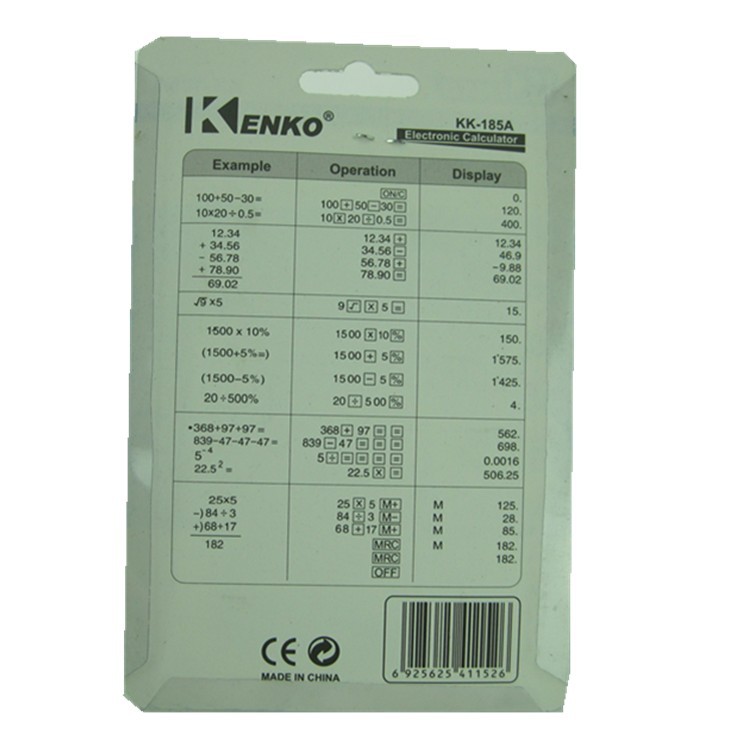 Manufacturers Supply Kenko Jiayi Calculator Kk-185A-Digit Desktop Office with Ring Calculator