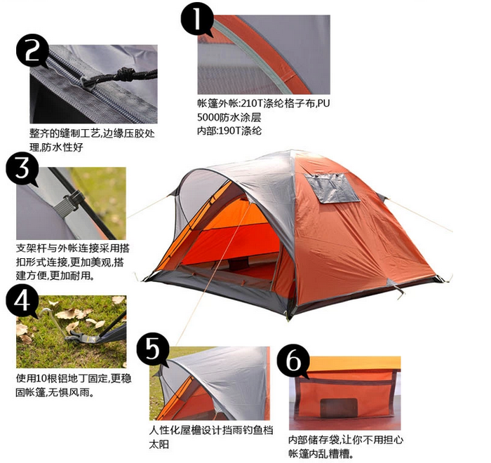    total glass rod double tent