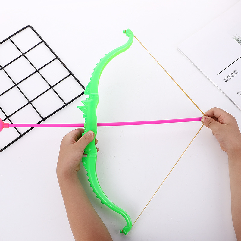 Outdoor Plastic Children&#039;s Bow and Arrow Toy OPP Set Stall Toy Ground Push Small Gift Wholesale