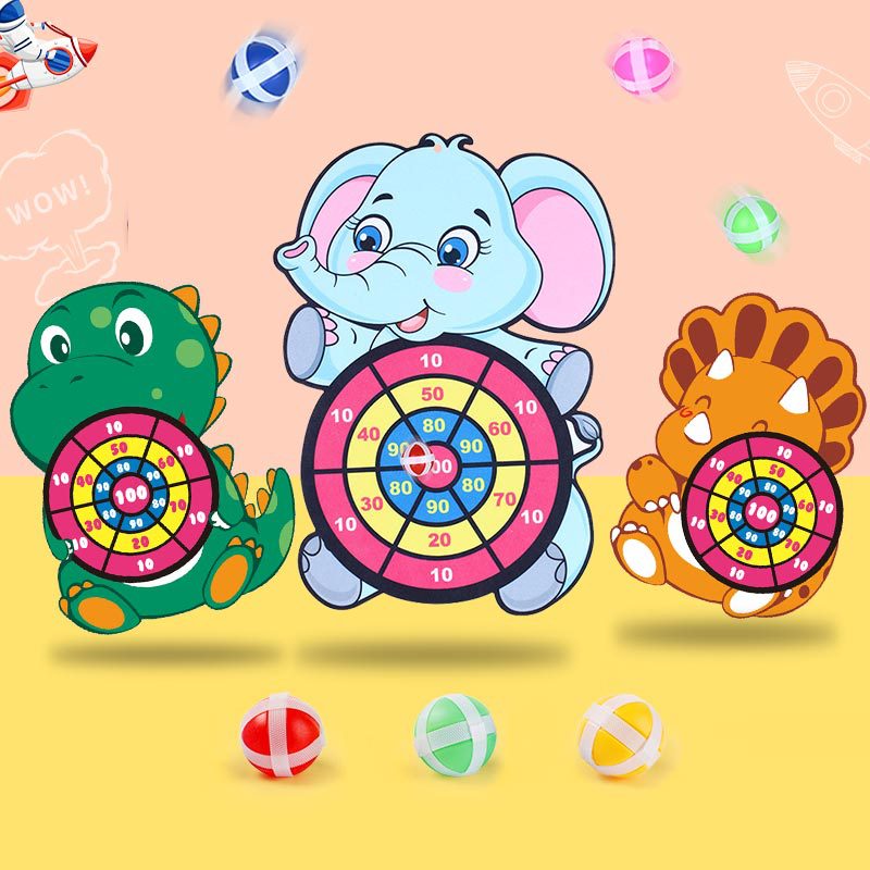 Children&#039;s Cartoon Animal Target Sticky Ball Sticky Ball Throwing Dart Plate Bow and Arrow Indoor Sports Toy