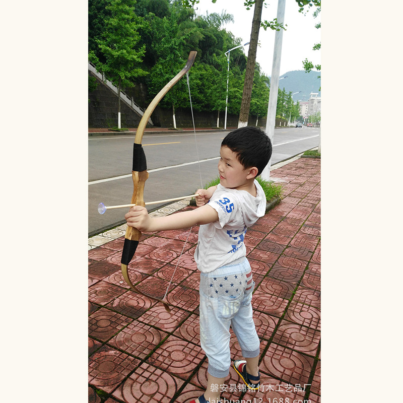 Bamboo Crafts Bamboo Bow and Arrow Children&#039;s Educational Toys Sucker Bow and Arrow Set Reflex Bow Children&#039;s Outdoor Toys