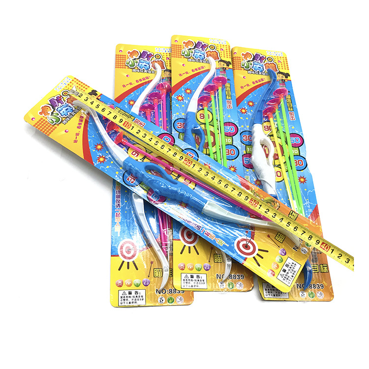 Children&#039;s Toy Bow and Arrow Shooting Soft Leather Bullet Bow and Arrow Gun Hanging Board Toy Set Bow and Arrow Stall Toy 2 Yuan Wholesale