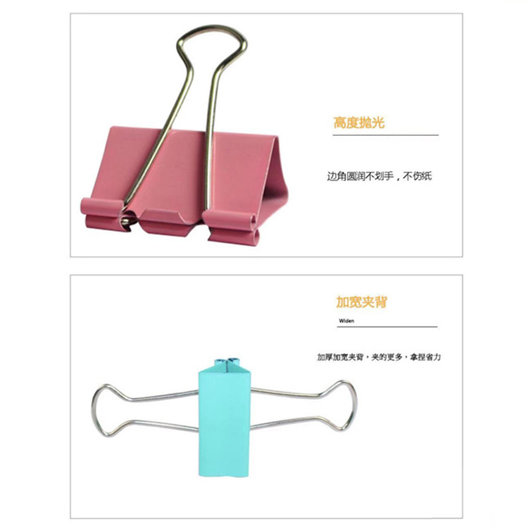 Inventory Clearance 19mm Color Long Tail Clip High Quality Ticket Clips 25mm Student Test Paper Clip Files Binder Clip