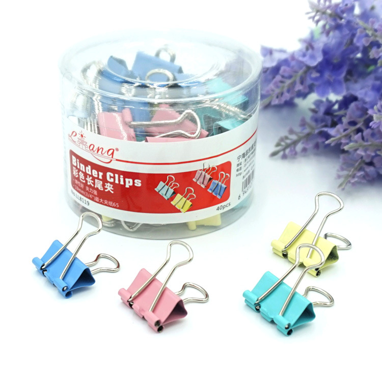 Inventory Clearance 19mm Color Long Tail Clip High Quality Ticket Clips 25mm Student Test Paper Clip Files Binder Clip