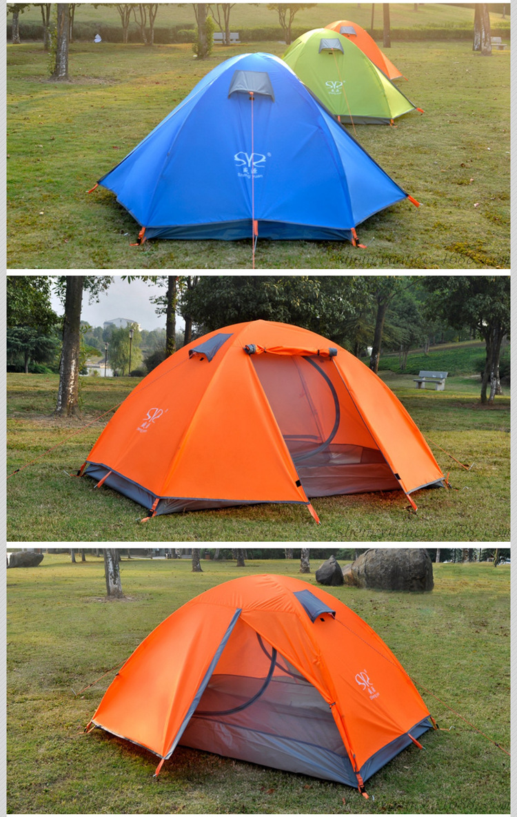 Shengyuan outdoor twin double doors aluminum pole tent mesh, two leisure tent
