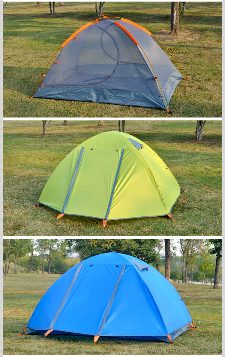 Shengyuan outdoor twin double doors aluminum pole tent mesh, two leisure tent