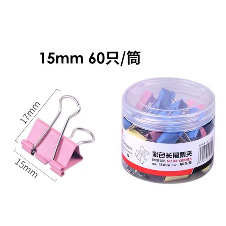 Wholesale Colorful Long Tail Clip High Quality Ticket Clips 15mm Student Test Paper Clip Files Binder Clip
