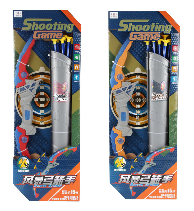 Wholesale Storm Sharpshooter Simulation Bow and Arrow Set Toys with Lights New Children&#039;s Toys Hot Sale Cross-Border Hot