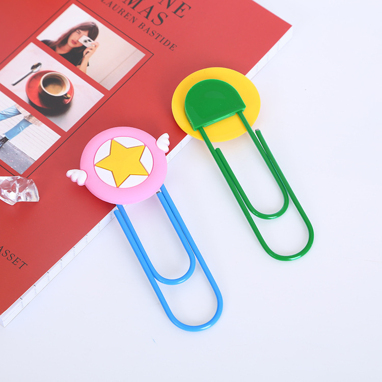 Large Paper Clip Bookmark Culture Study Stationery Cartoon Soft Glue Currently Available PVC Bookmark Customization