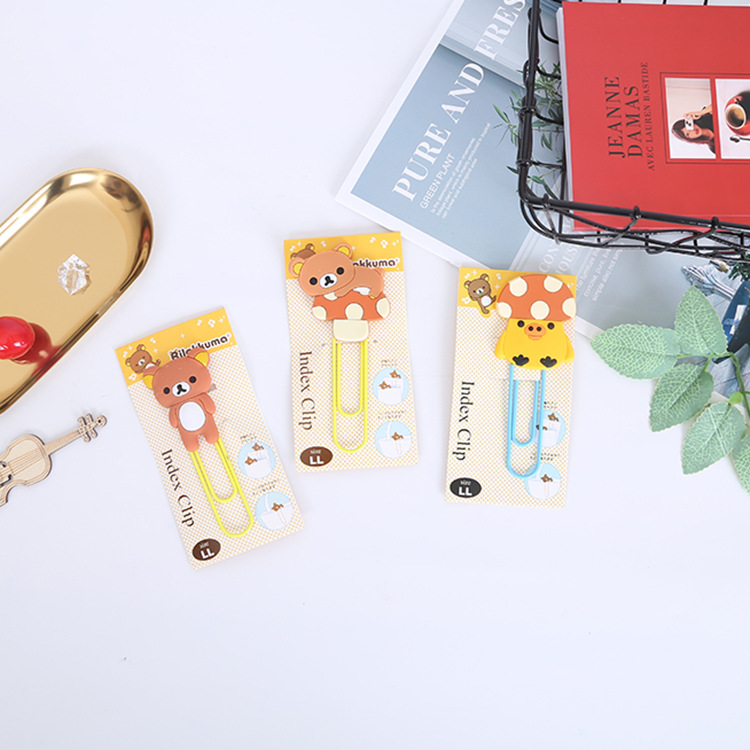 Large Paper Clip Bookmark Culture Study Stationery Cartoon Soft Glue Currently Available PVC Bookmark Customization