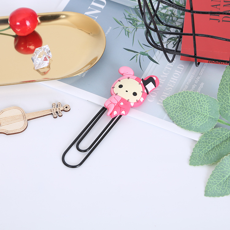 Large Paper Clip Bookmark Culture Study Stationery Cartoon Soft Glue Currently Available PVC Bookmark Customization