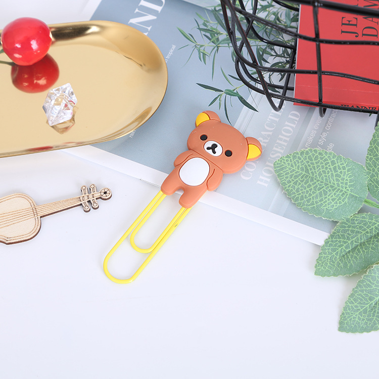 Large Paper Clip Bookmark Culture Study Stationery Cartoon Soft Glue Currently Available PVC Bookmark Customization