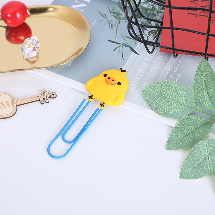 Large Paper Clip Bookmark Culture Study Stationery Cartoon Soft Glue Currently Available PVC Bookmark Customization