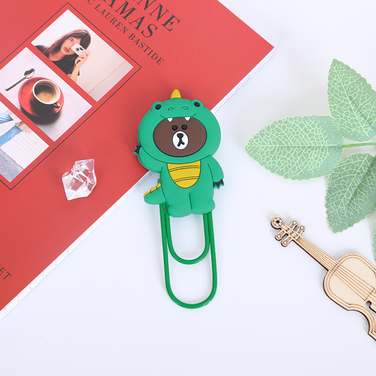 Large Paper Clip Bookmark Culture Study Stationery Cartoon Soft Glue Currently Available PVC Bookmark Customization