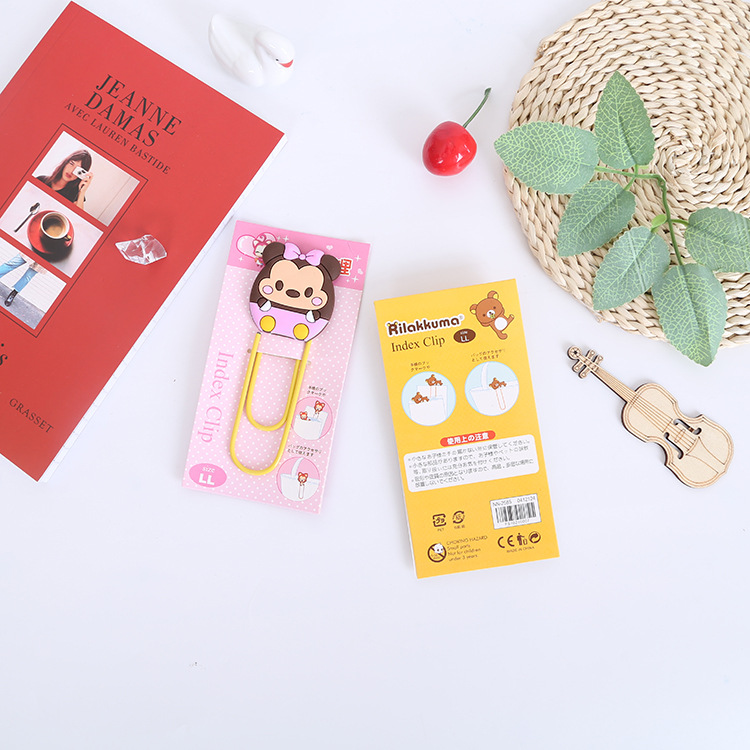 Large Paper Clip Bookmark Culture Study Stationery Cartoon Soft Glue Currently Available PVC Bookmark Customization